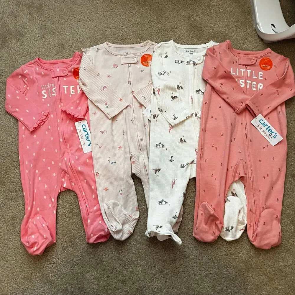 Baby Girl Footies / Pajama Size 6M 2 ways Zip -NWT - Gift Idea